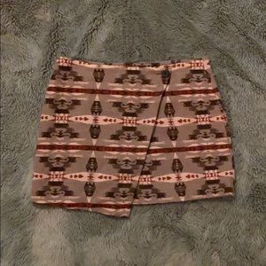 BB Dakota Navajo print wool wrap miniskirt